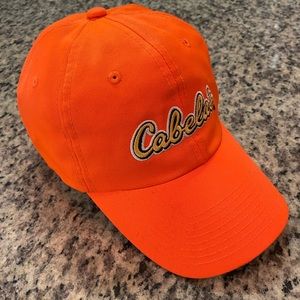 Cabelas Neon Orange SnapBack Baseball Hat/Cap Adjustable Hunting
